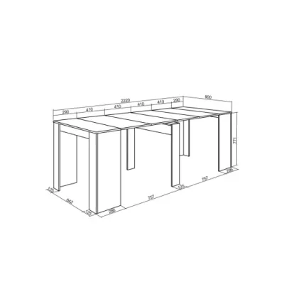 Mesa consola con extensible | Blanco | 58/222x90x77cm
