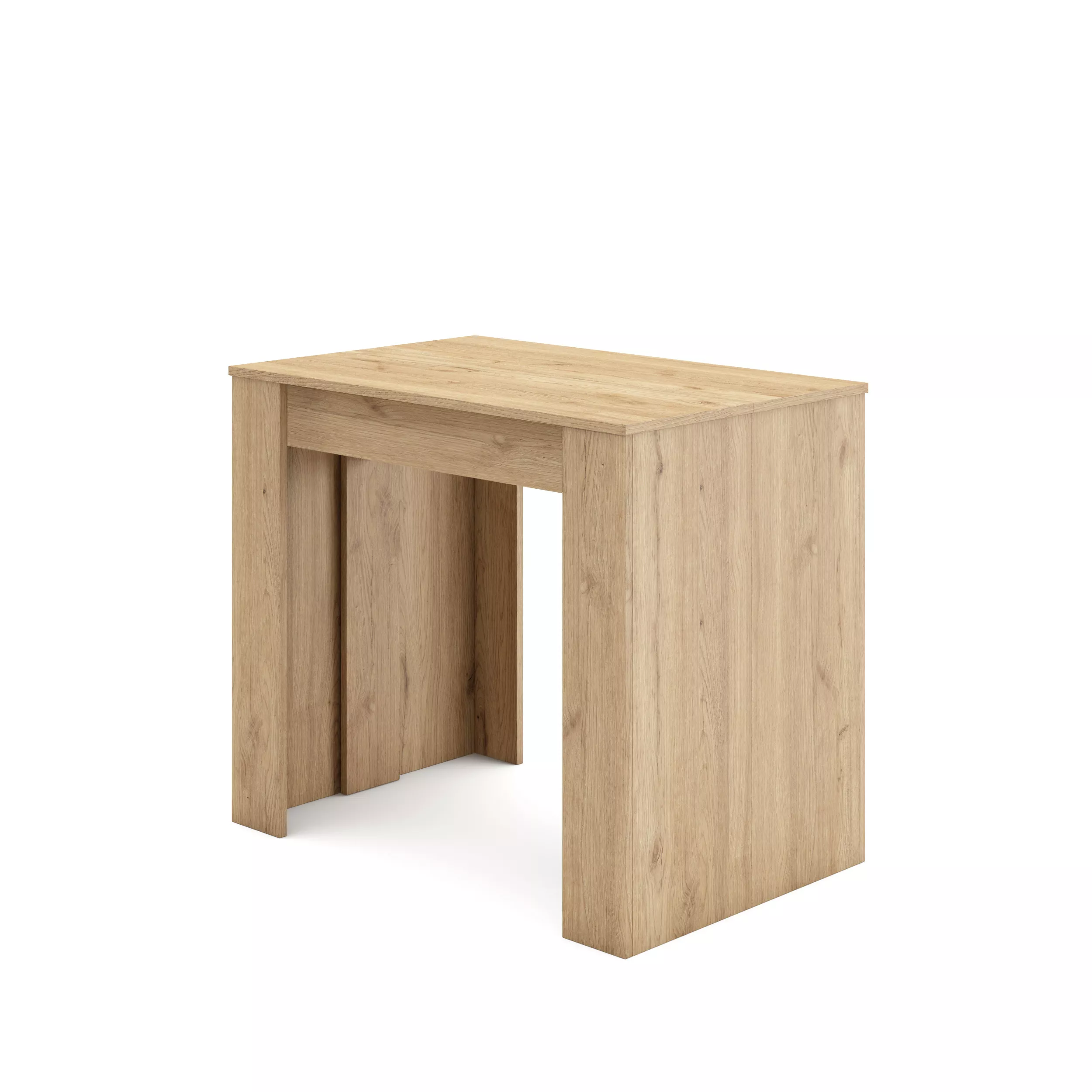 Table Console Extensible En Chêne Massif - 90 X 50 à 90 X 100 Cm