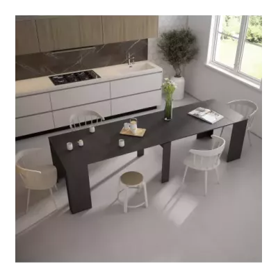 Mesa consola con extensible | Negro | 58/302x90x77cm