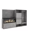 Aparador con chimenea, zapatero y vestidor | Gris Cemento