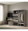 Aparador con chimenea, zapatero y vestidor | Gris Cemento