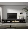 Meuble TV avec cheminée électrique | Noir | 318x35x45cm