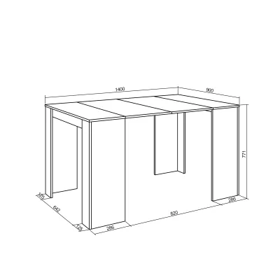 Mesa consola con extensible | Negro | 58/140x90x77cm