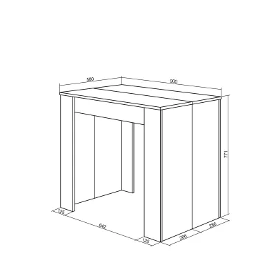 Mesa consola con extensible | Negro | 58/140x90x77cm