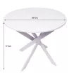Table ronde fixe avec pied blanc | Blanc mat | 90x77cm