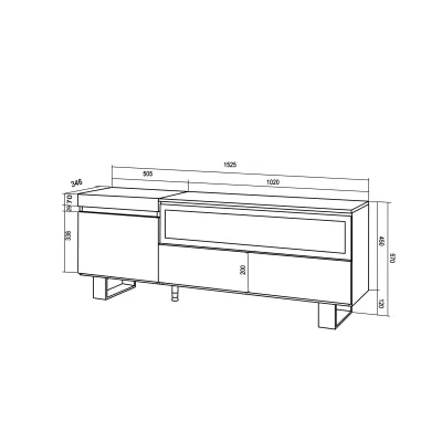 Meuble TV avec cheminée électrique style industriel | 150x35x57cm