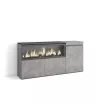 Aparador con chimenea eléctrica | Gris Cemento | 150x35x75cm