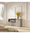 Aparador con chimenea eléctrica | Gris Cemento | 150x35x75cm