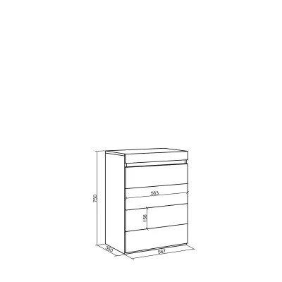 Cómoda con cajones | Gris Cemento | 57x35x75cm