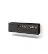 Mueble TV con chimenea eléctrica suspendido | Negro | 150x35x45cm