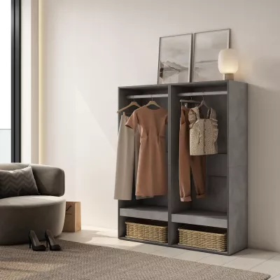 Dressing ouvert | Gris Ciment | 120x35x145cm