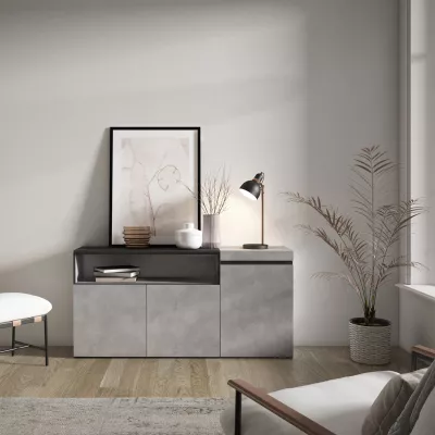 Aparador Diseño Industrial | Gris Cemento | 150x35x75cm