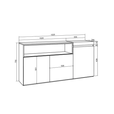 Aparador Diseño Industrial | Gris Cemento | 150x35x75cm