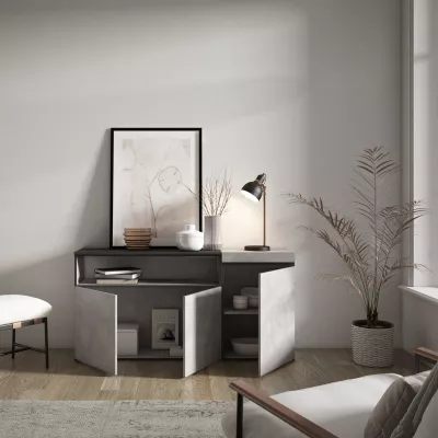 Aparador Diseño Industrial | Gris Cemento | 150x35x75cm