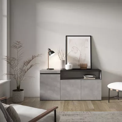 Aparador Diseño Industrial | Gris Cemento | 150x35x75cm