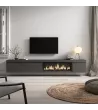 Meuble TV avec cheminée électrique | Noir | 288x35x45cm