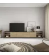 Mueble TV | Roble y negro | 310x37x50cm