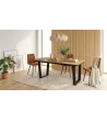 Mesa de comedor con patas metálicas | Roble | 194x90x74cm
