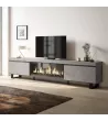 Meuble TV avec cheminée électrique style industriel