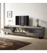 Meuble TV avec cheminée électrique style industriel