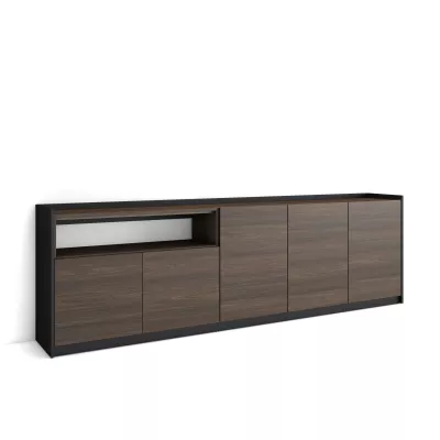 Buffet | Chêne foncé et noir | 260x80x37cm