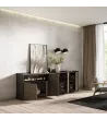 Aparador con chimenea eléctrica | Roble oscuro y Negro