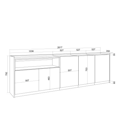 Buffet | Chêne et noir | 260x80x37cm
