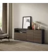 Buffet | chêne foncé et noir | 207x80x37cm