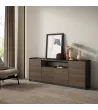 Aparador | roble oscuro y negro | 207x80x37cm