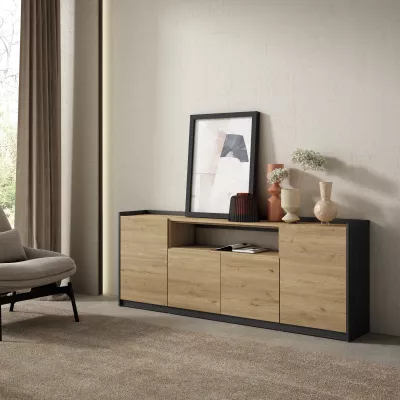 Buffet | Chêne et noir | 207x80x37cm