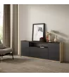 Buffet | Noir et Chêne | 207x80x37cm