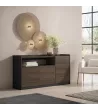 Buffet | Chêne foncé et noir | 156x80x37cm