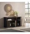 Aparador | Roble oscuro y Negro | 156x80x37cm