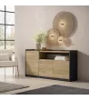 Aparador | Roble y negro | 156x80x37cm