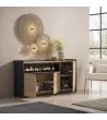 Aparador con chimenea eléctrica | Roble y negro