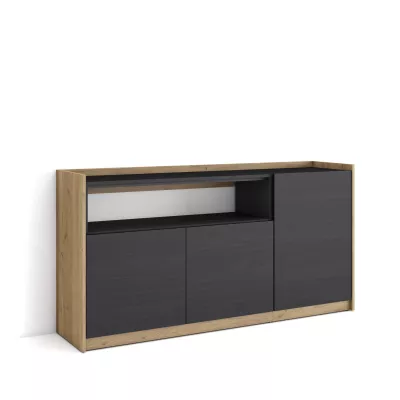 Aparador | negro y roble | 156x80x37cm