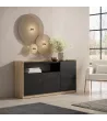 Buffet | noir et chêne | 156x80x37cm