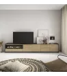 Mueble TV con chimenea eléctrica en | roble y negro