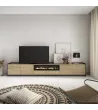 Mueble TV con chimenea eléctrica en | roble y negro