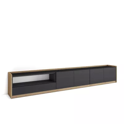 Mueble TV | Negro y roble | 310x50x37cm