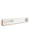 Mueble TV claro | Blanco y roble | 310x50x37cm