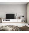 Mueble TV claro | Blanco y roble | 310x50x37cm
