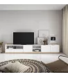 Mueble TV claro | Blanco y roble | 310x50x37cm