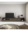 Mueble TV | Roble oscuro y Negro | 310x50x37cm