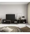 Mueble TV | Roble oscuro y Negro | 310x50x37cm