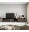 Mueble TV | Roble oscuro y Negro | 310x50x37cm