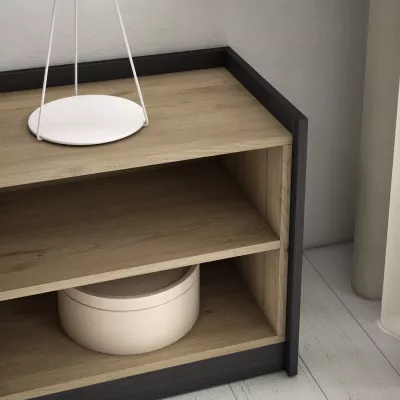 Mueble TV | Roble y negro | 310x50x37cm