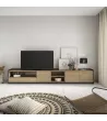 Mueble TV | Roble y negro | 310x50x37cm