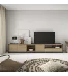 Mueble TV | Roble y negro | 310x50x37cm