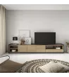 Mueble TV | Roble y negro | 310x50x37cm